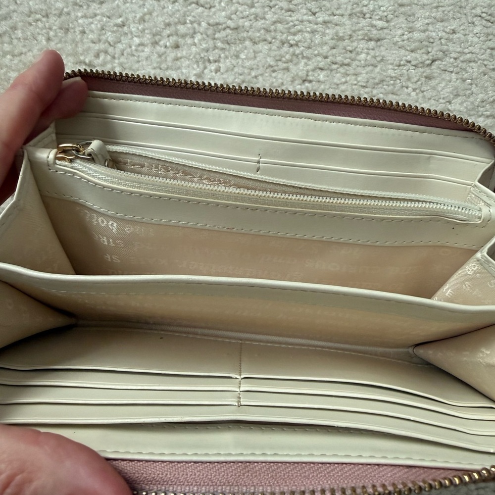 kate spade Rose Gold Glitter Zip Wallet - Picture 5 of 8